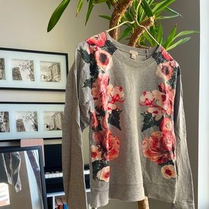 J.Crew Floral Pullover Sweatshirt sz Medium